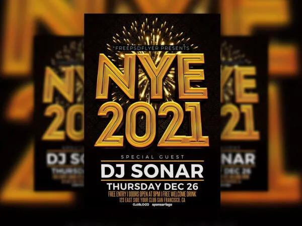 Luxurious NYE Flyer Template 1