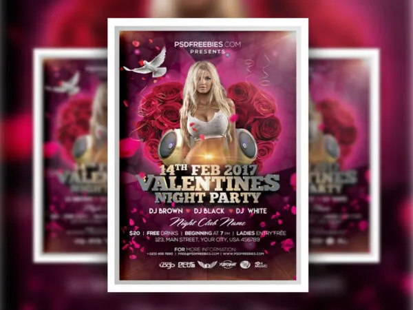 Luxurious Valentines Day Party Flyer Template 1