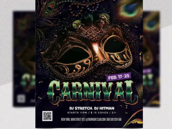 Luxury Carnival Party Flyer Template 1