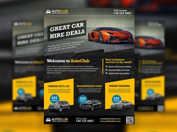 Luxury Cars Rental Flyer Template 1