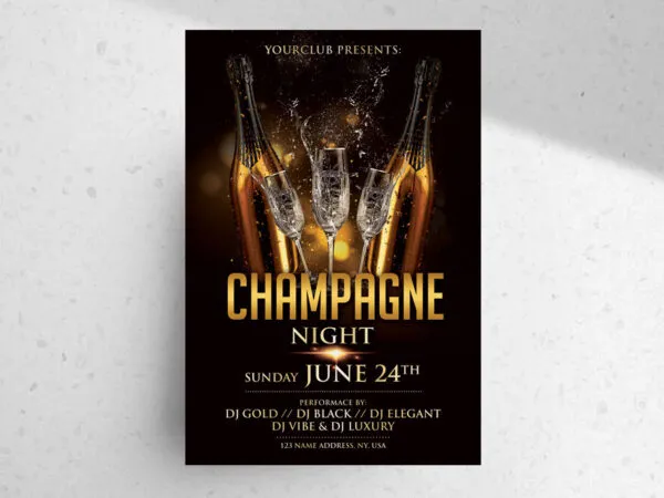 Luxury Champagne Night Flyer Template 1