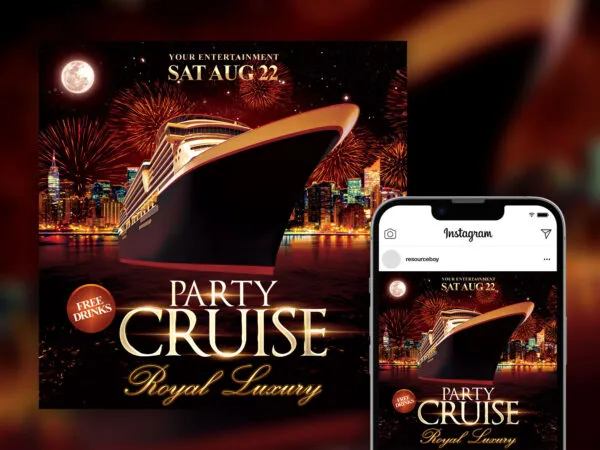 Luxury Cruise Party Instagram Post Template 1