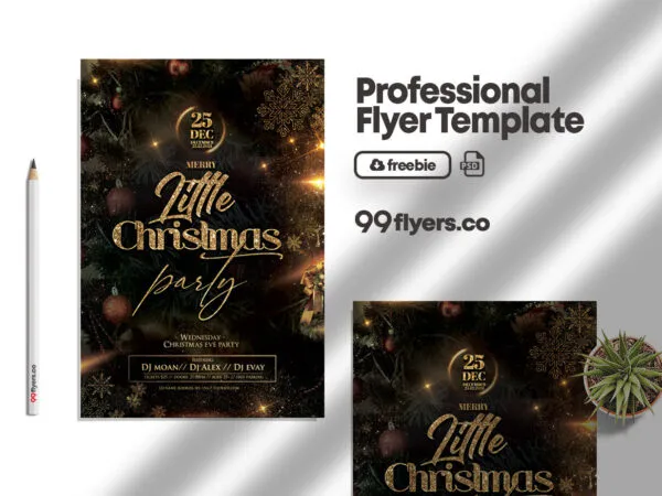 Luxury Glitter Christmas Event Flyer Template 1