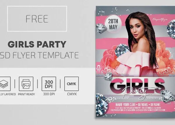 Luxury Glitter Ladies Party Flyer Template 1