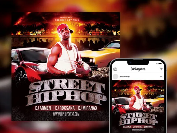 Luxury Hip Hop Party Instagram Post Template 1