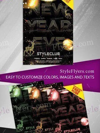 Luxury Modern New Year Eve Flyer Template 1