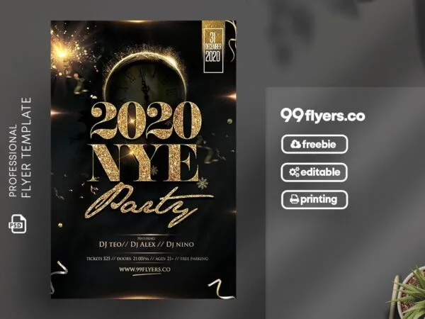 Luxury New Year Eve Party Flyer Template 1