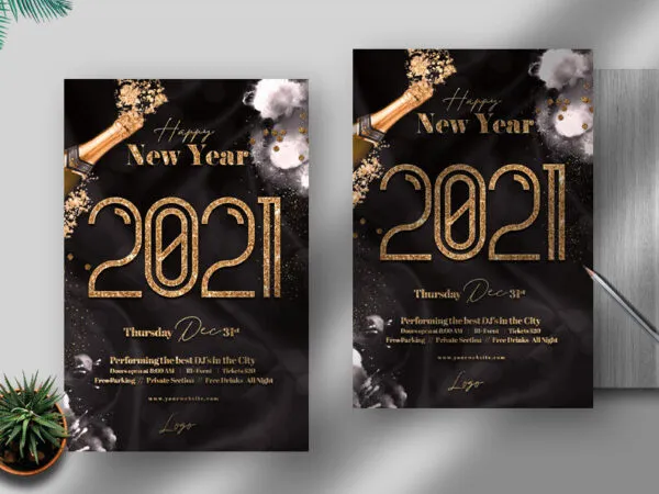 Luxury New Years Party Flyer Template 1