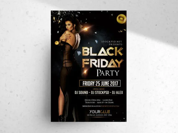 Luxury Sparkly Black Friday Flyer Template 1
