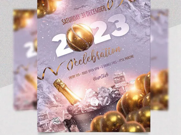 Luxury Striking New Year Party Flyer Template 1