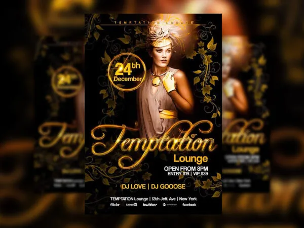 Luxury Temptation Lounge Nightclubs Flyer Template 1