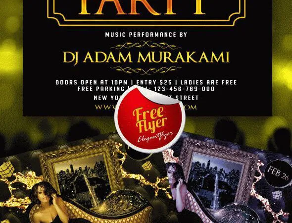 Luxury and Black and Gold Party Club Flyer Template 1