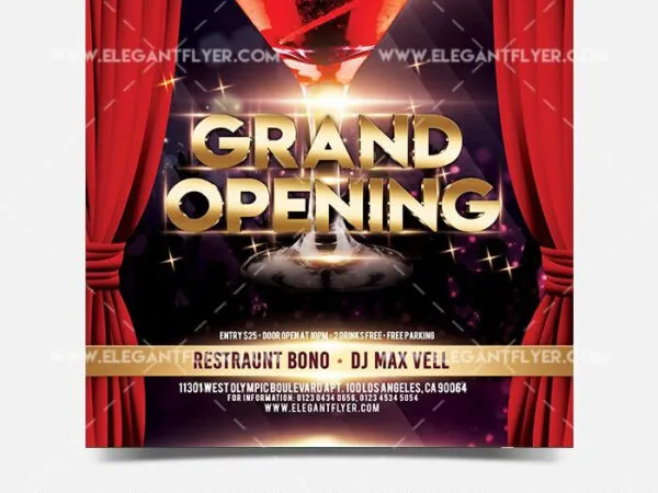 Luxury and Classy Grand Opening Flyer Template Plus a Facebook Cover 1