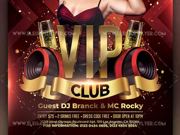 Luxury and Pattern VIPs Club Flyer Template Plus a Facebook Cover 1