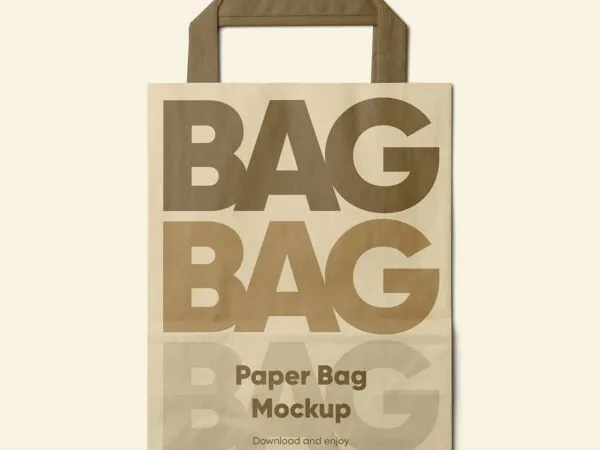 Lying Small Paper Bag Mockup 1