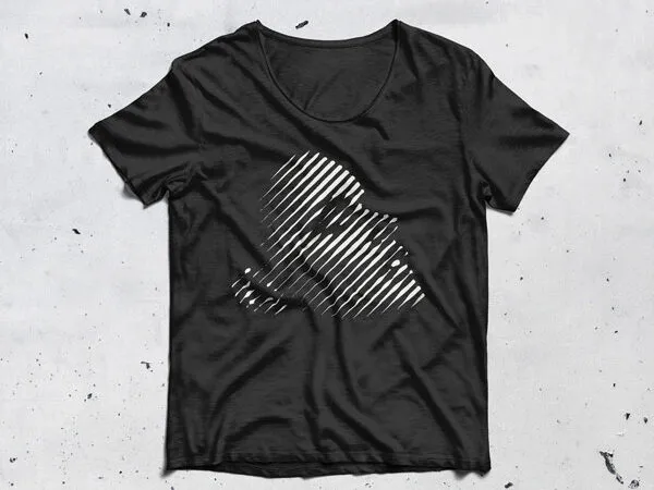 Lying on the Floor T Shirt Mockup 1