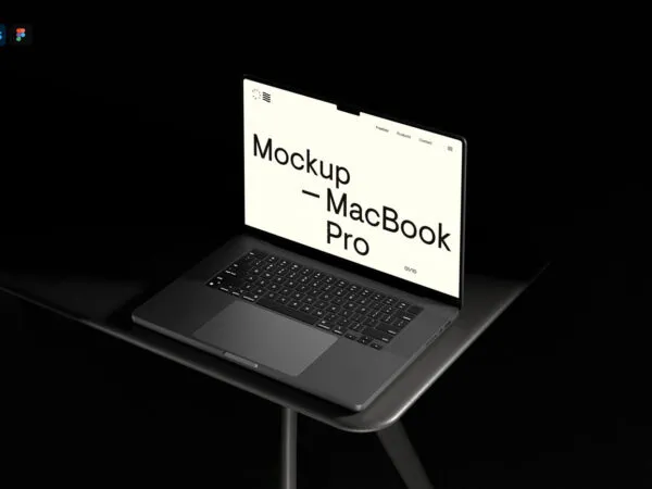 MacBook Pro Mockup in Perspective Sight 1