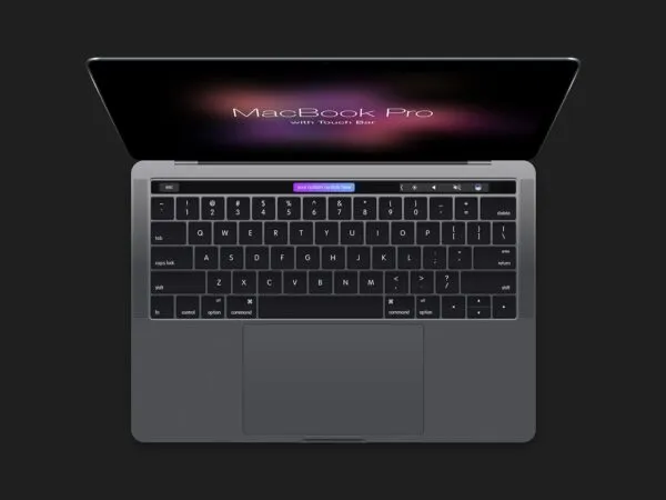 MacBook Pro with Touch Bar Mockup From Top View 1