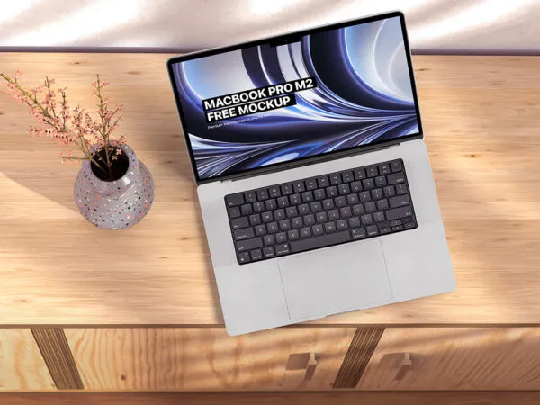 Macbook Pro M2 Mockup in Perspective Vision 1