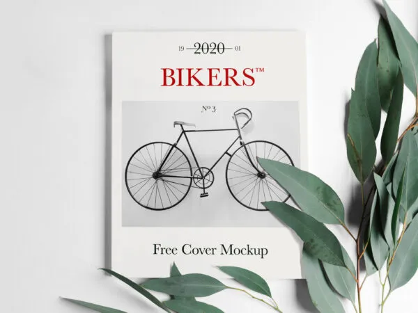 Magazine Cover Attached to a Wall Mockup 1