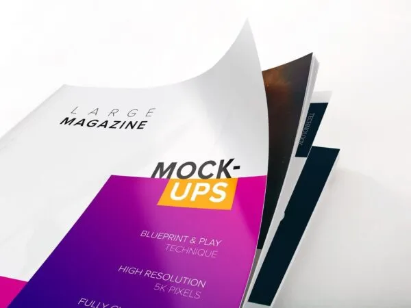 Magazine Cover Close Up View Mockup 1