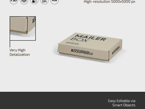 Mailer Box Mockup in 3 Sights 1