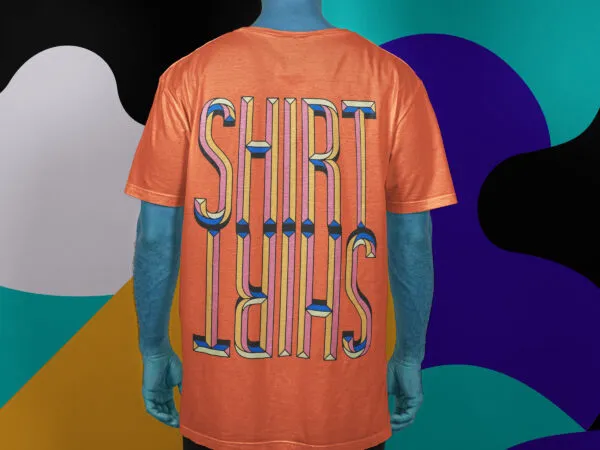 Male Rear View Long T Shirt Mockup 1