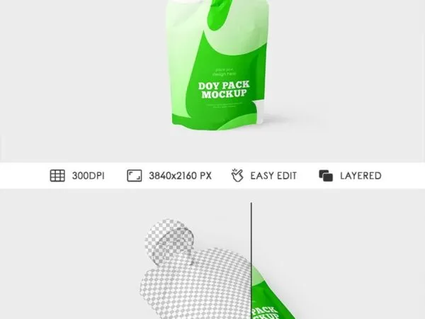 Matte Doy Pack Mockups in 2 Showcases 1