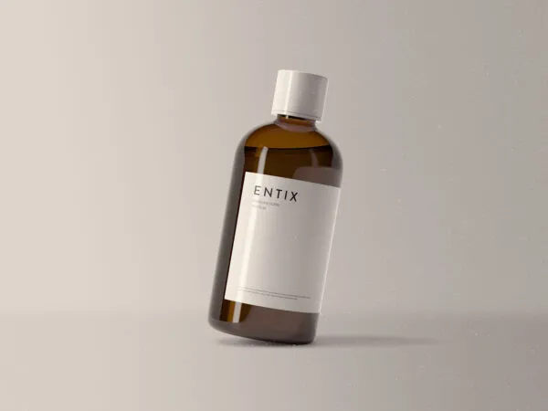Medicine Bottle Mockup with Label and Adjustable Shadows 1