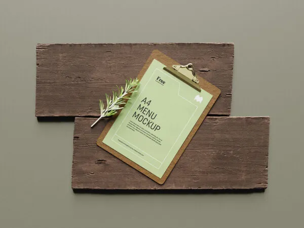 Menu Mockup on Two Wooden Clipboards 1