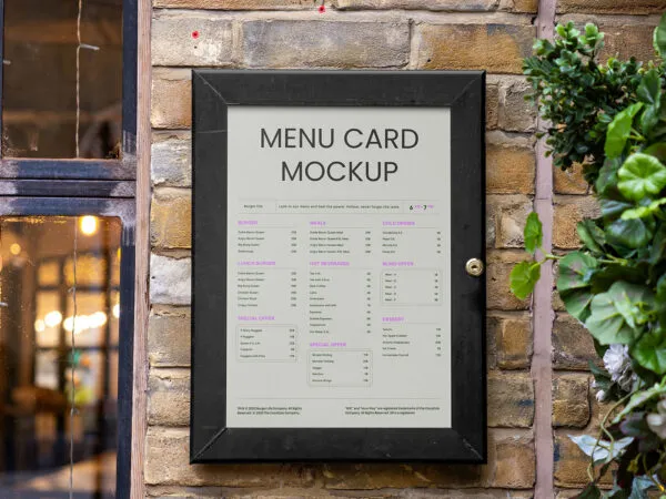 Menu on Brick Wall Mockup 1