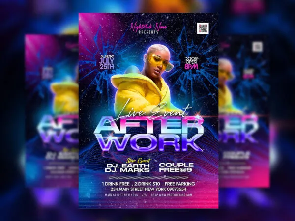 Mesmerizing Night Club Party Event Flyer Template 1