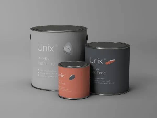 Metal Paint Buckets Mockup in 3 Different Sizes 1