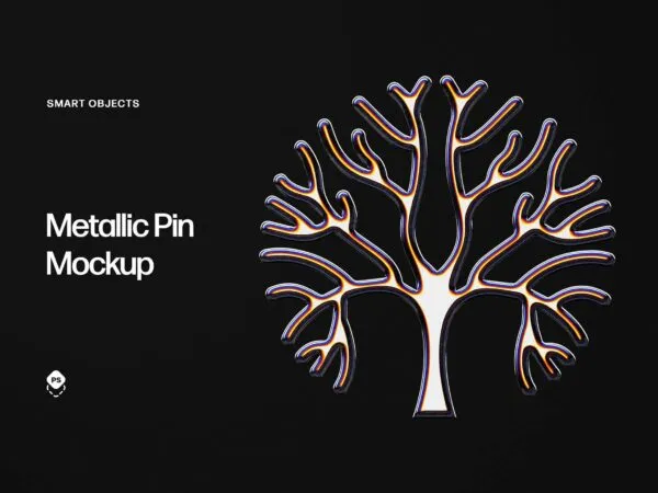 Metallic Pin Mockup Text Effect in Front View 1