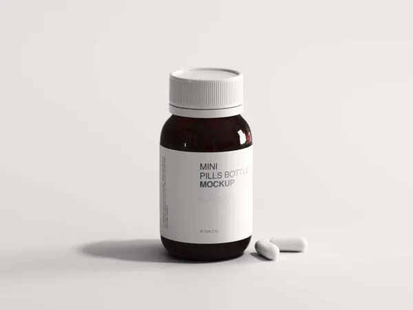 Mini Plastic Pills Bottle Mockup 1