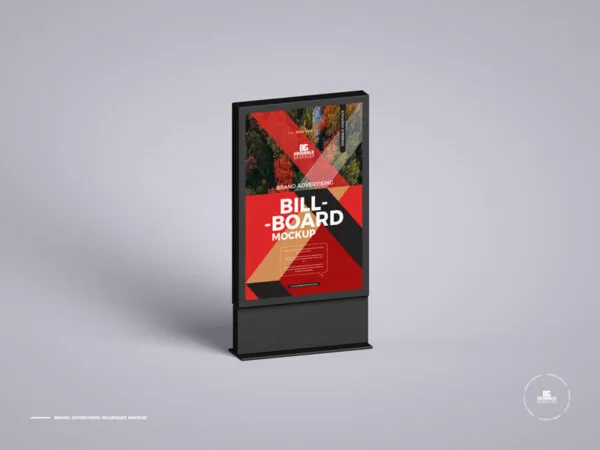 Minimal 34 View Advertising Billboard Stand Mockup 1