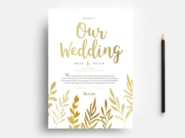Minimal Boho Watercolor Wedding Template Featuring Bonus Business Card 1