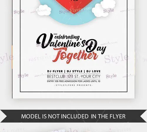 Minimal Border Valentines Day Flyer Template 1