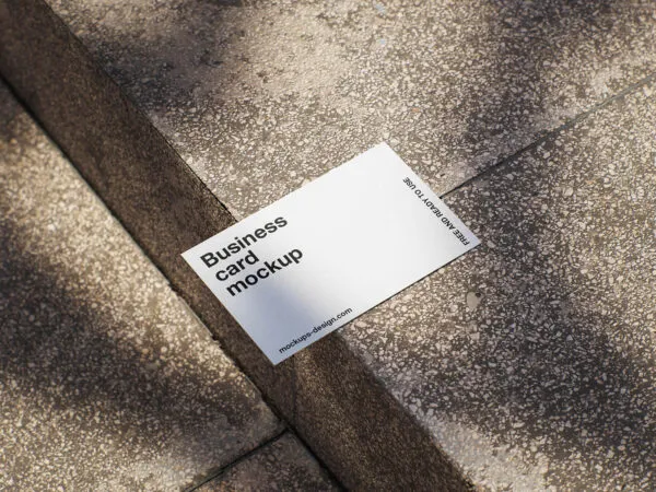 Minimal Business Card Mockup on Terrazzo 1