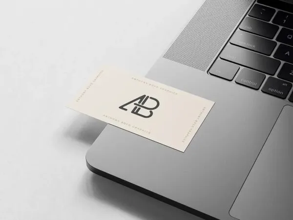 Minimal Business Card On MacBook Pro Mockup 1