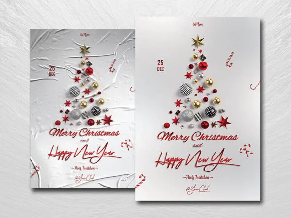 Minimal Christmas Invitation Flyer Template 1