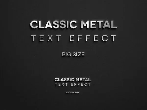 Minimal Classic Metal Text Effect 1