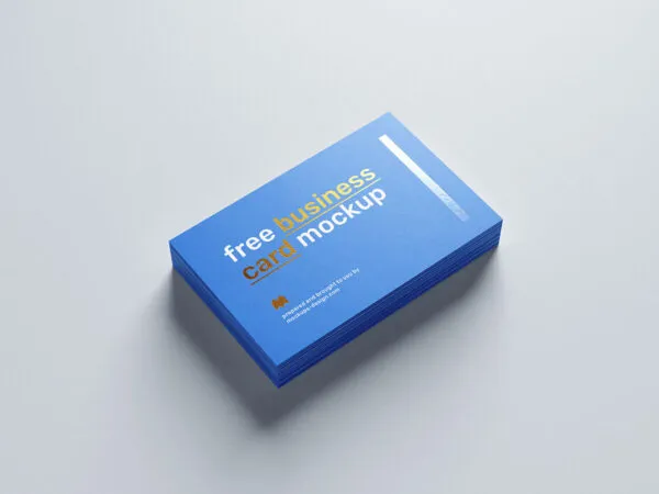 Minimal Foil Business Cards in a Pile and Solo Mockup 1