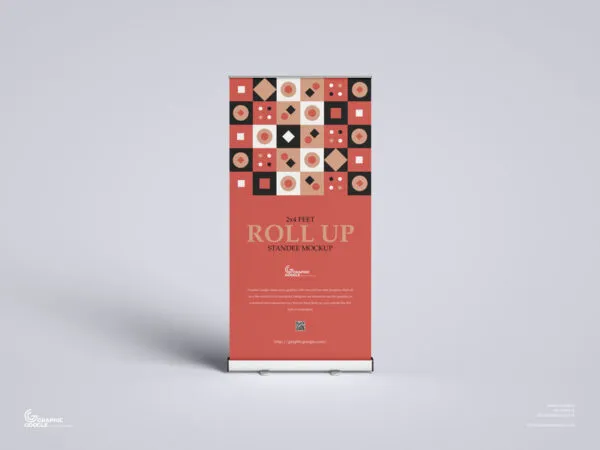Minimal Front View Advertising Roll up Standee Mockup 1