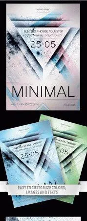 Minimal Geometric Club Flyer Template 1