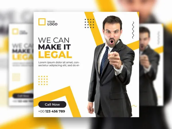 Minimal Geometric Law Business Flyer Instagram Post Template 1