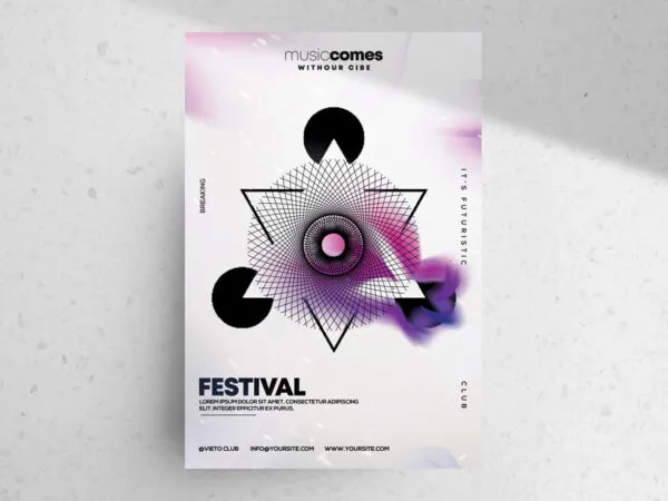 Minimal Geometric Music Event Flyer Template 1