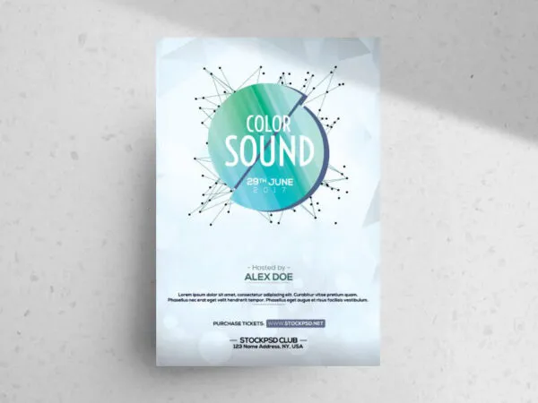 Minimal Geometric Music Party Flyer Template 1