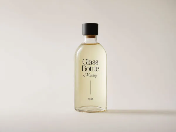 Minimal Glass Bottle Mockup 1
