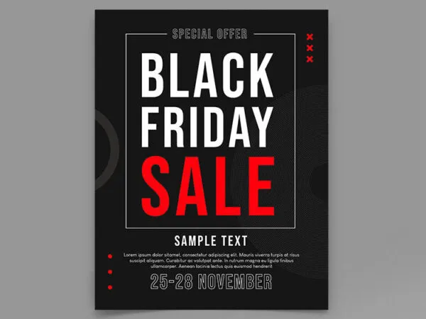Minimal Lines and Circles Black Friday Sale Flyer Template 1